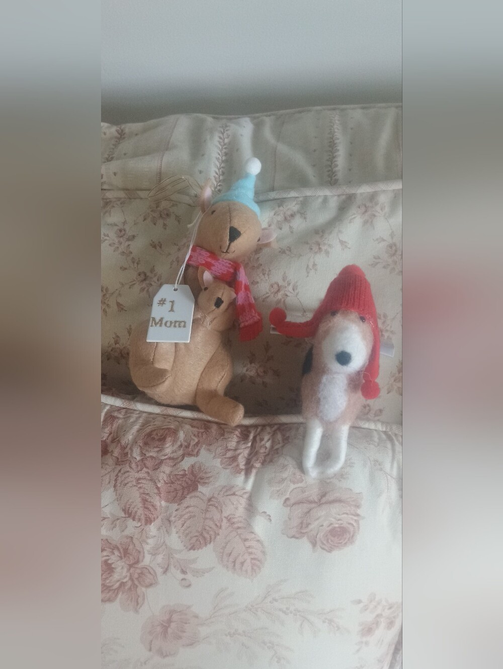 Set Of 2 Plush Christmas Ornaments
